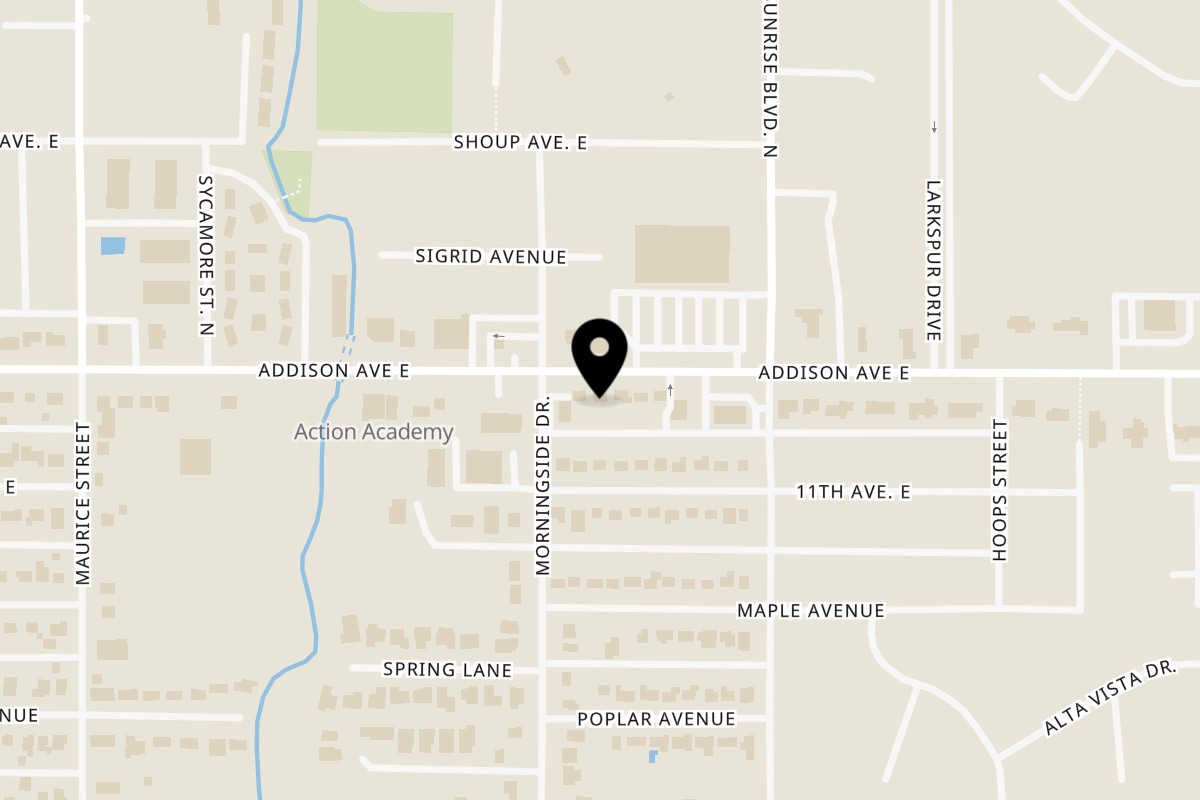 Map showing the location of Mr. Thai on 1924 Addison Ave E in Twin Falls